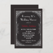 Noir des années 20 - Invitation Wedding shower 3x5 (Devant / Derrière)