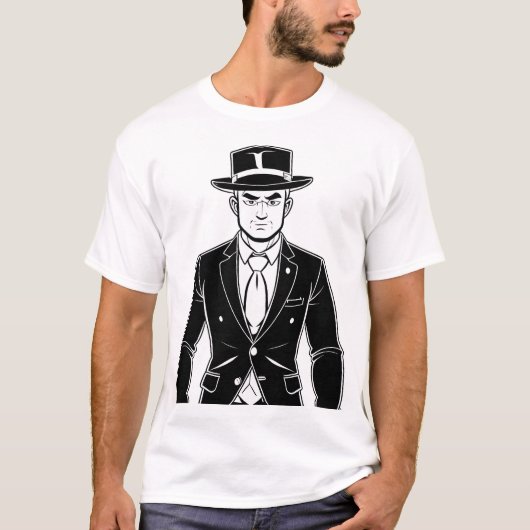 Noir Detective Portrait T-shirt (Voorkant)