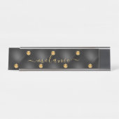 Noir Diamant Tufted Custom Desk Nom Plaque (Devant)