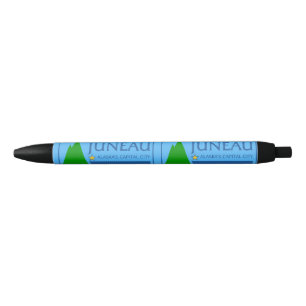 Noir Drapeau de Juneau, Alaska Stylo à encre noire
