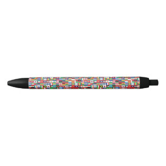 Noir Drapeaux mondiaux de stylo d'encre Buddy