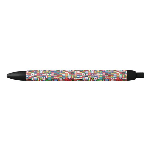Noir Drapeaux mondiaux de stylo d'encre Buddy (Devant)