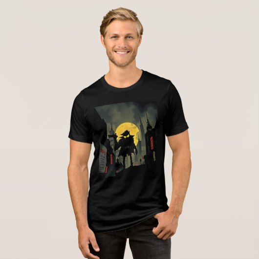 Noir Dreams: Hazy Cityscape T-shirt (Voorkant volledig)