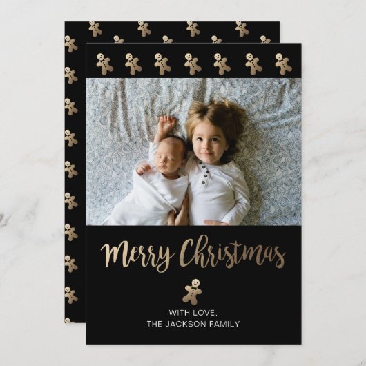 Noir du carte photo | de vacances et or - pain (Devant / Derrière)