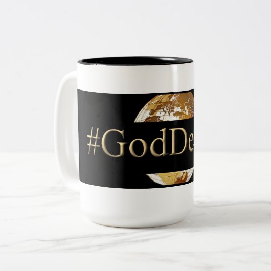 Noir du #GODDEEPER (TM) tasse à deux tons de 15 (Devant gauche)