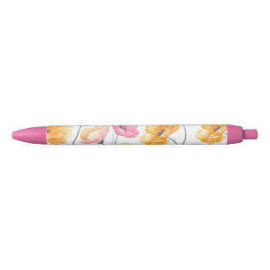 Noir Élégance dans le stylo d'encre en fleur