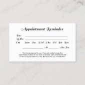 Noir élégant 7 cartes de rappel de rendez-vous de (Dos)