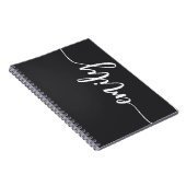 Noir élégant avec Calligraphie Carnet de nom (Côté Droit)