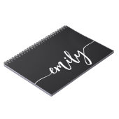 Noir élégant avec Calligraphie Carnet de nom (Côté gauche)
