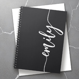 Noir élégant avec Calligraphie Carnet de nom