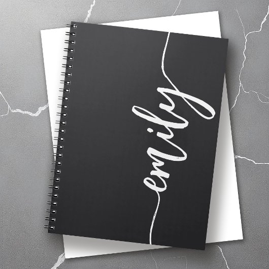 Noir élégant avec Calligraphie Carnet de nom