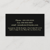 Noir élégant avec le carte de visite de colombe de (Dos)