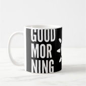 Noir élégant Bon Matin Soleil Thé Mug (Gauche)