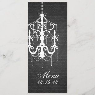 Noir élégant de lustre de menu de mariage