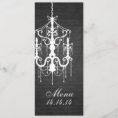 Noir élégant de lustre de menu de mariage (Devant)
