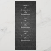 Noir élégant de lustre de menu de mariage (Dos)
