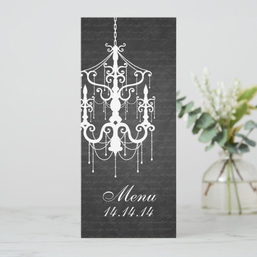 Noir élégant de lustre de menu de mariage (Debout devant)
