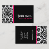 Noir élégant de rose de cartes de visite de (Devant / Derrière)