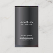 Noir élégant et carte de visite de golf d'or (Dos)