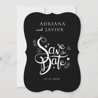 Noir Elégant mariage Invitation minimaliste