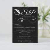 Noir Élégant minimaliste Mariage manuscrit RSVP (Debout devant)