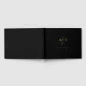 Noir Élégant Script Monogramme Mariage classique (Complet)