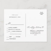 Noir Élégant Script Typographie Menu Choix (Dos)