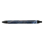 Noir Élégant Stylo à Encre Script Marbre Agate Professi (Devant)