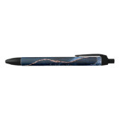Noir Élégant Stylo à Encre Script Marbre Agate Professi (Haut)