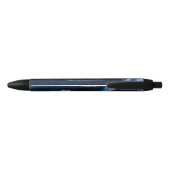 Noir Élégant Stylo à Encre Script Marbre Agate Professi (Dos)