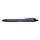 Noir Élégant Stylo bleu monogramme classique Laurel Wre (Haut)