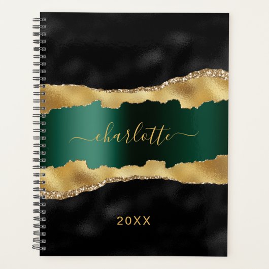 Noir émeraude vert or agate nom marbre (Devant)