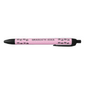 Noir Empreintes de pattes diplômés Stylo rose (Bas)