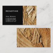 Noir en bois de carte de visite d'entrepreneur de (Devant / Derrière)