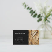 Noir en bois de carte de visite d'entrepreneur de (Debout devant)