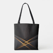Noir en Goud Abstract Behang Canvas tas (Achterkant)