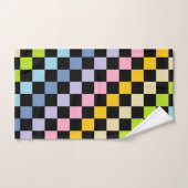 Noir en pastel Checkered d'arc-en-ciel (Serviette à main)