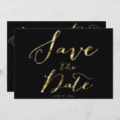 Noir Enregistrer Les Cartes De Date Élégant Or Foi (Devant / Derrière)