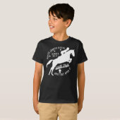 Noir équestre de tee - shirt de cheval de pullover (Devant entier)