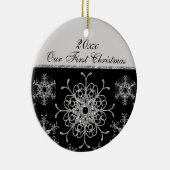 Noir, ęr ornement de souvenir de Noël d'argent (Droite)