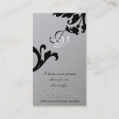 Noir et argent de monogramme de carte de visite de (Dos)