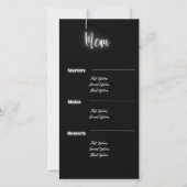 Noir et argent moderne | Carte de menu (Devant)