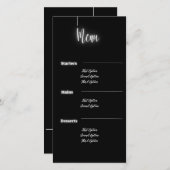 Noir et argent moderne | Carte de menu (Devant / Derrière)