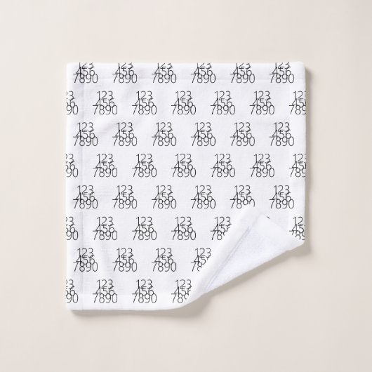 Noir et blanc : 0 à 9 (Gant de toilette)