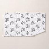 Noir et blanc : 0 à 9 (Serviette à main)