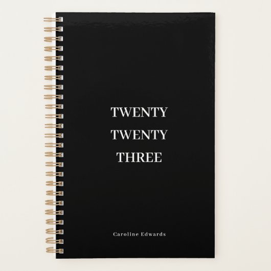 Noir et blanc 2023 Productivité mensuelle hebdomad (Devant)