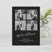 Noir et blanc 4 Photo Faire-part de graduation (Debout devant)