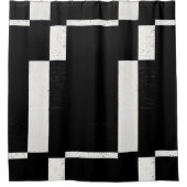 Noir et blanc À damiers rideau de douche Style 1 (Devant)
