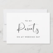 Noir et blanc À mes parents sur ma carte de jour d (Devant)