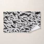 Noir et blanc Abstrait Brushstrokies Art (Serviette à main)